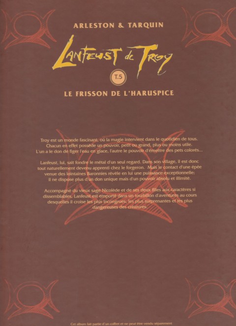 Verso de l'album Lanfeust de Troy Tome 5 Le frisson de l'Haruspice