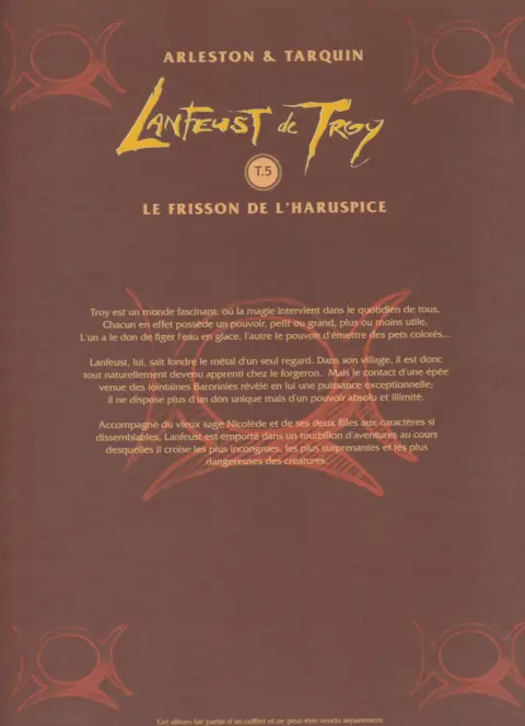 Verso de l'album Lanfeust de Troy Tome 5 Le frisson de l'Haruspice