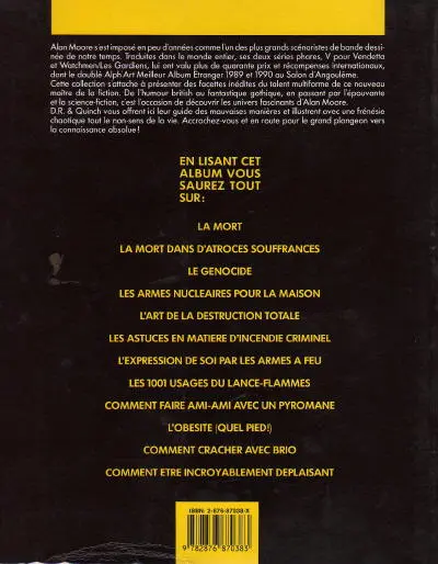 Verso de l'album D.R. & Quinch présentent Le non-sens de la vie