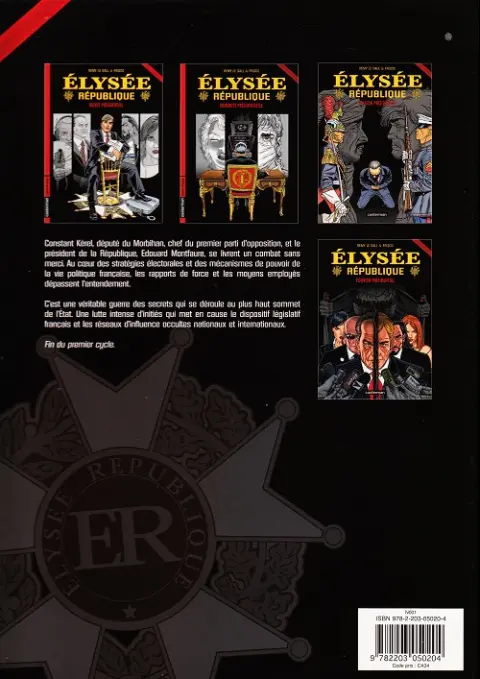 Verso de l'album Élysée république Tome 4 Pouvoir présidentiel