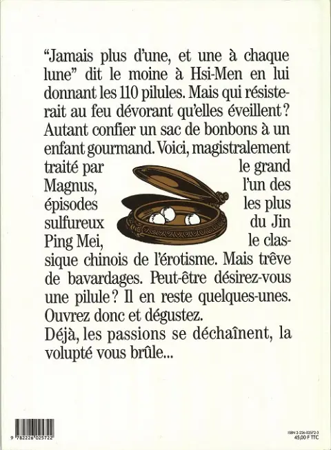 Verso de l'album Les 110 pilules Tome 1