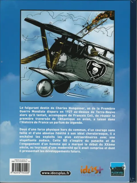 Verso de l'album Histoires de pilotes Tome 5 Charles Nungesser - L'ange de fer