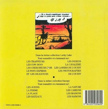 Verso de l'album Lucky Luke Tout connaître en s'amusant sur : le Pony Express et les diligences