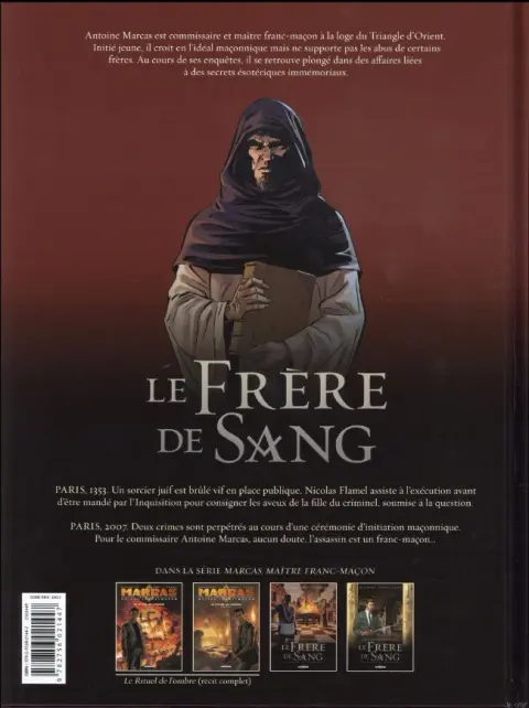 Verso de l'album Marcas, maître franc-maçon Tome 4 Le frère de sang 2/3