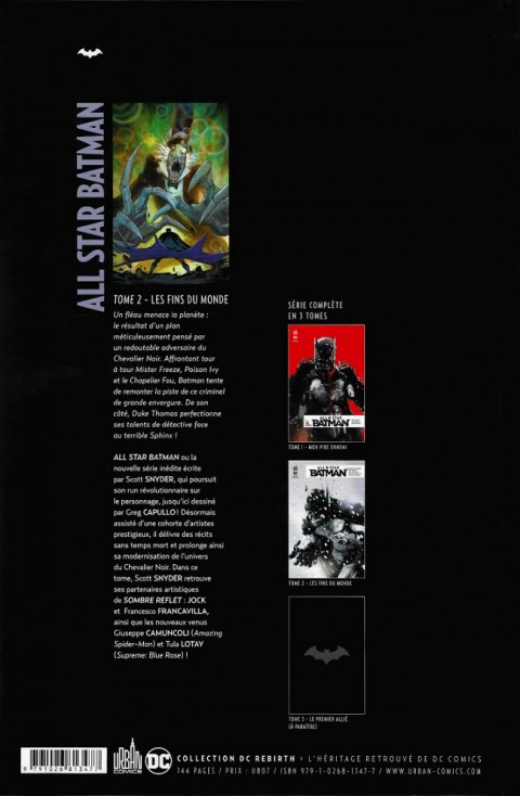 Verso de l'album All Star Batman Tome 2 Les Fins du monde
