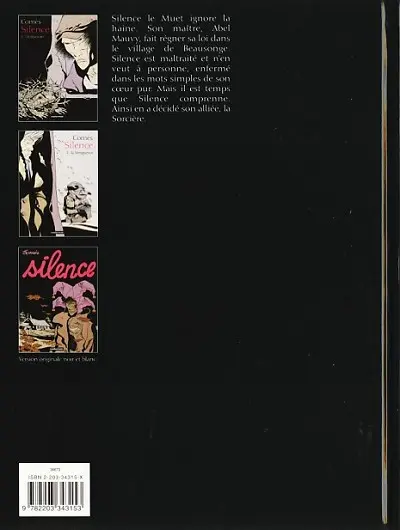 Verso de l'album Silence Tome 1 L'Initiation
