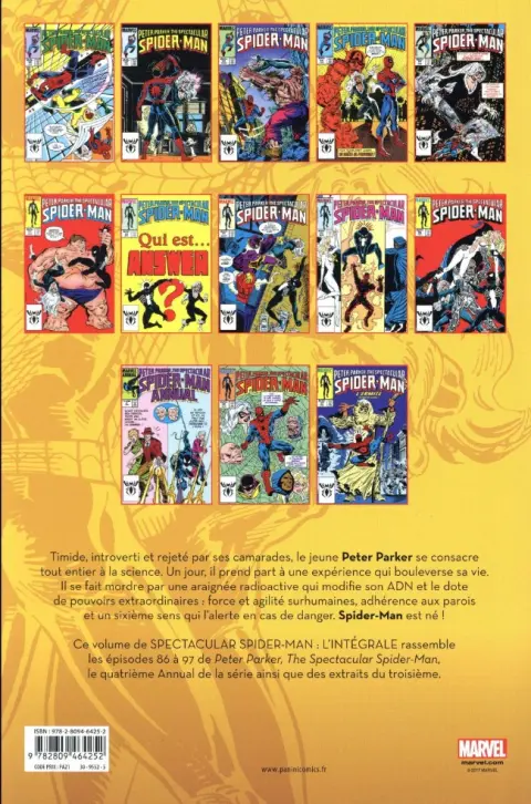 Verso de l'album Spectacular Spider-Man Tome 8 1984