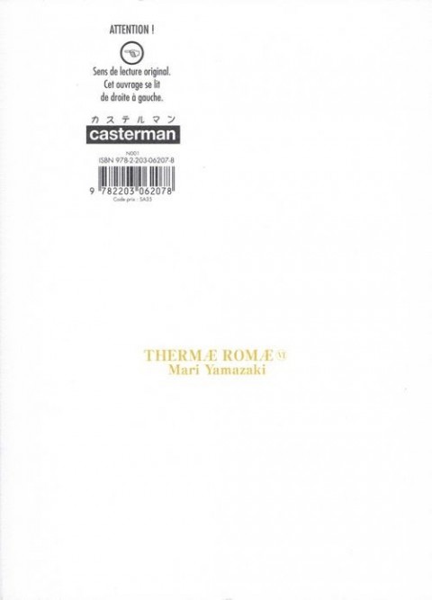Verso de l'album Thermae Romae Volume VI
