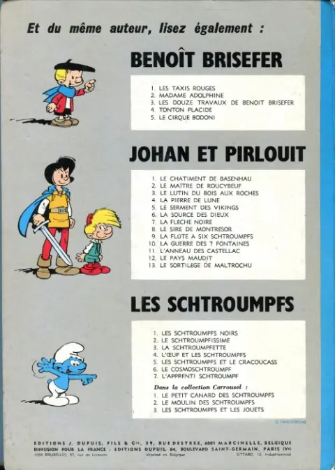 Verso de l'album Benoît Brisefer Tome 3 Les douze travaux de Benoît Brisefer
