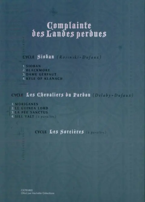 Verso de l'album Complainte des Landes perdues Sioban Tome 2 Blackmore
