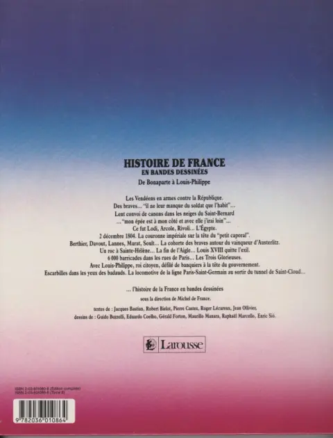 Verso de l'album Histoire de France en bandes dessinées Tome 6 De Bonaparte à Louis-Philippe