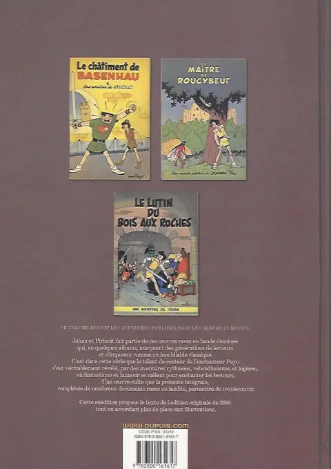 Verso de l'album Johan et Pirlouit Intégrale Tome 1 Page du Roy