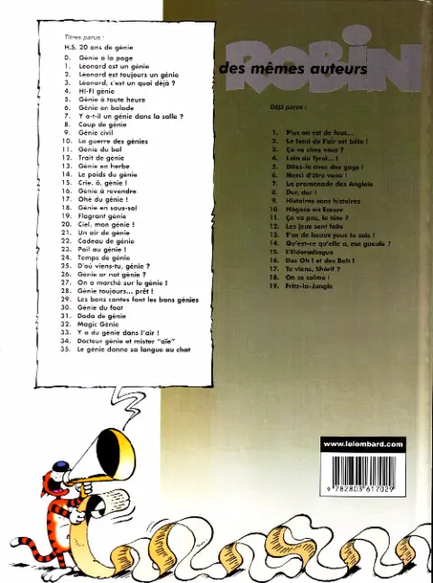 Verso de l'album Léonard Tome 4 Hi-Fi Génie