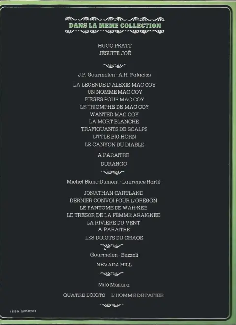 Verso de l'album Mac Coy Tome 6 La mort blanche