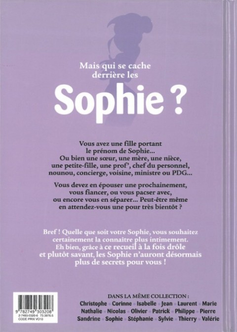 Verso de l'album L'Encyclopédie des prénoms en BD Tome 15 Sophie