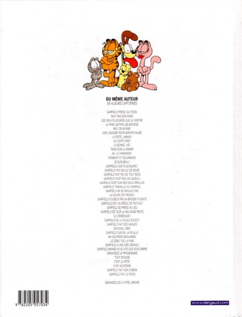 Verso de l'album Garfield Tome 40 Garfield fait le poids