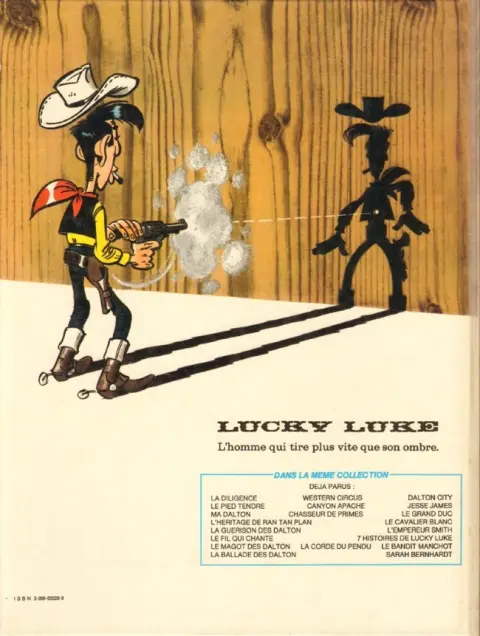 Verso de l'album Lucky Luke Tome 50 Sarah Bernhardt