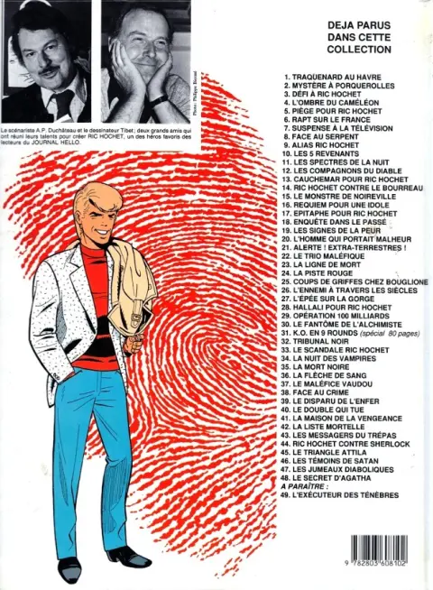 Verso de l'album Ric Hochet Tome 48 Le secret d'Agatha