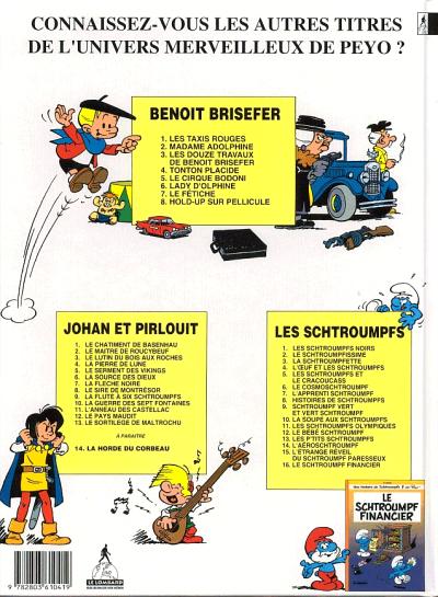 Verso de l'album Benoît Brisefer Tome 8 Hold-Up sur pellicule