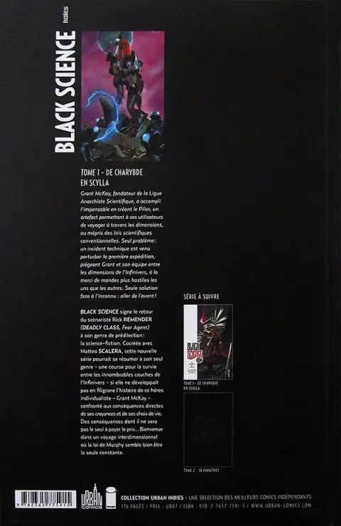 Verso de l'album Black Science Tome 1 De Charybde en Scylla