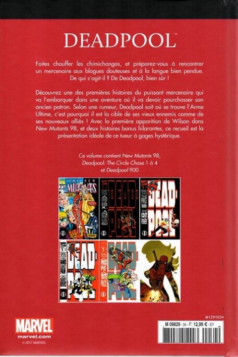 Verso de l'album Le meilleur des Super-Héros Marvel Tome 34 Deadpool