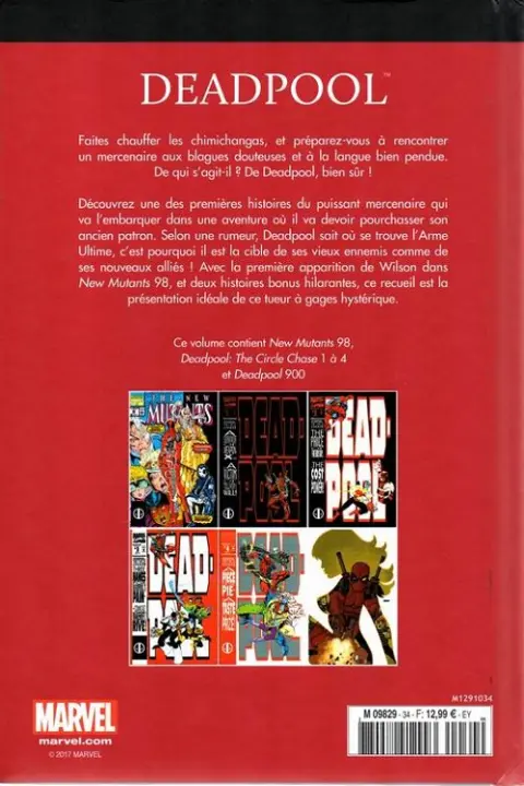 Verso de l'album Le meilleur des Super-Héros Marvel Tome 34 Deadpool