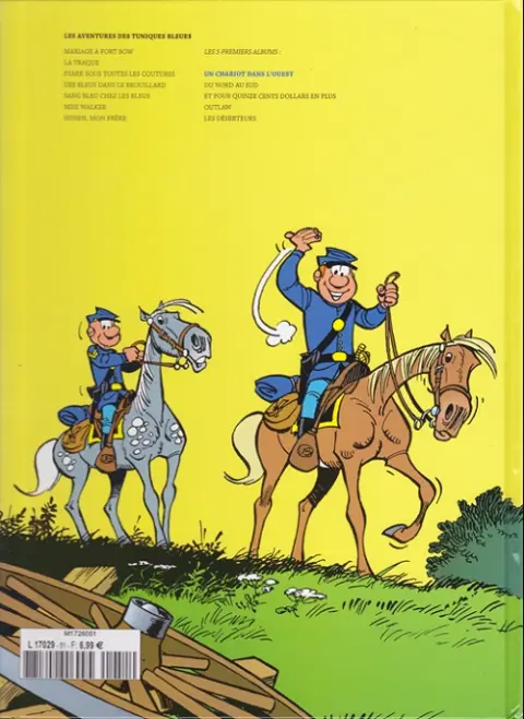 Verso de l'album Les Tuniques Bleues La Collection (Dupuis) Tome 1 Un chariot dans l'Ouest