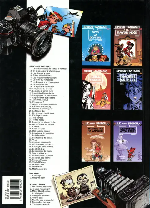 Verso de l'album Spirou et Fantasio Tome 3 Les chapeaux noirs