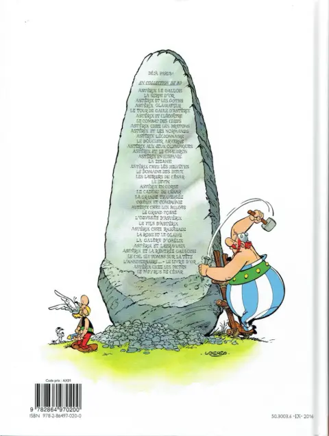 Verso de l'album Astérix Tome 28 Astérix chez Rahãzade