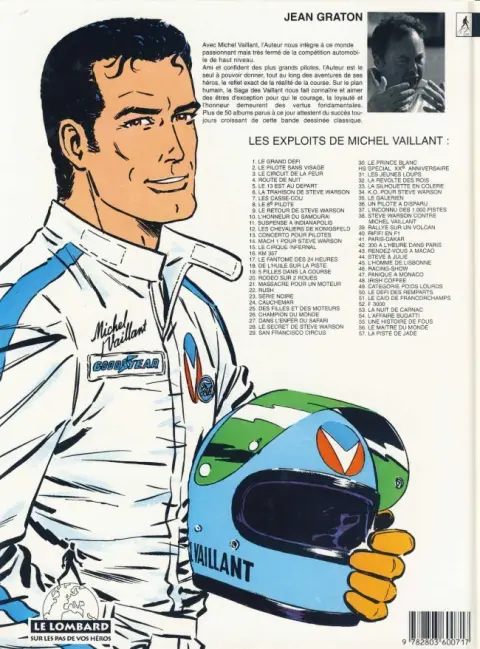 Verso de l'album Michel Vaillant Tome 28 Le secret de Steve Warson