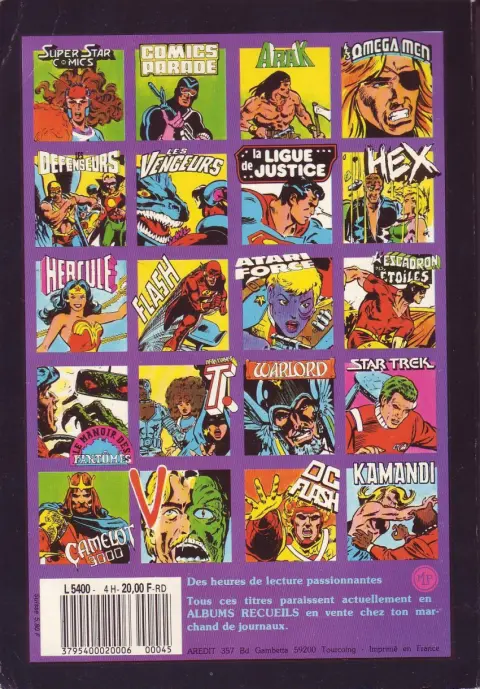Verso de l'album Hercule avec Wonder Woman Album N° 4