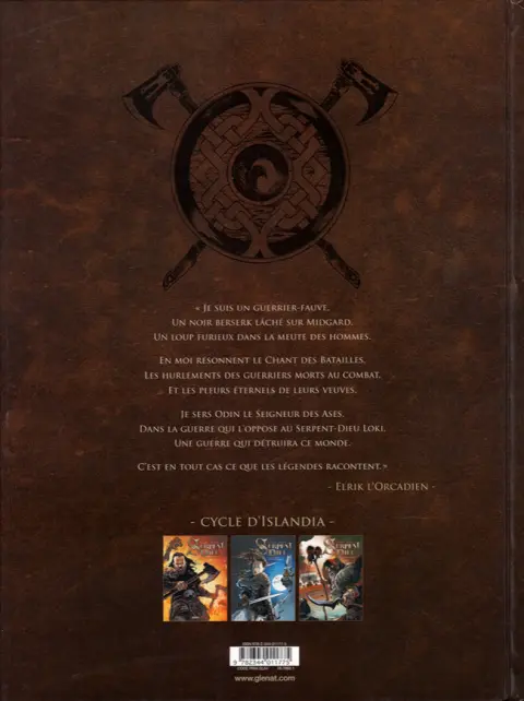 Verso de l'album Serpent dieu Tome 3 Les Mânes de Loki