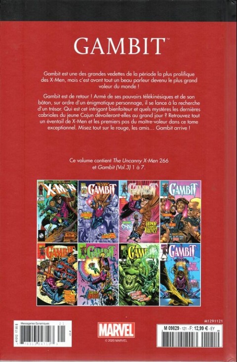 Verso de l'album Le meilleur des Super-Héros Marvel Tome 121 Gambit