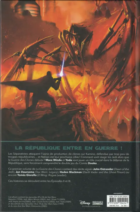 Verso de l'album Star Wars - La Guerre des Clones Tome 1
