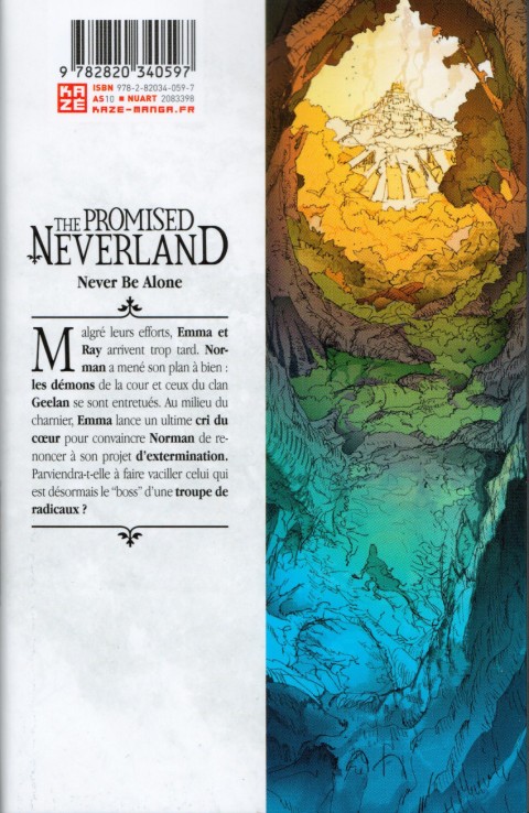Verso de l'album The Promised Neverland 18 Never Be Alone