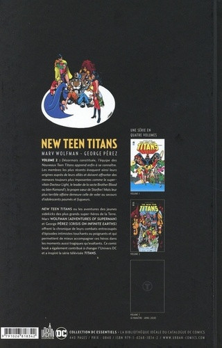 Verso de l'album The New Teen Titans Volume 2