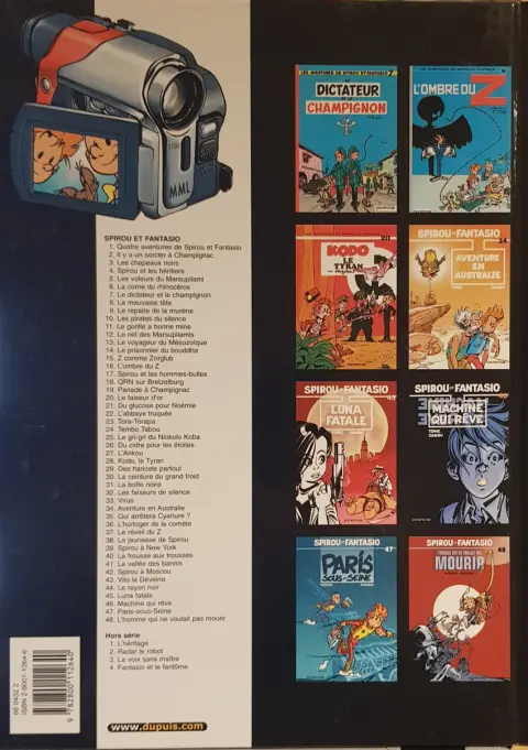 Verso de l'album Spirou et Fantasio Tome 36 L'horloger de la comete