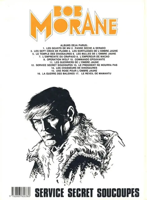 Verso de l'album Bob Morane Tome 31 Service secret soucoupes