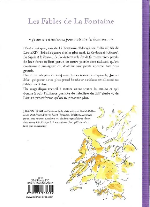 Verso de l'album Les fables de La Fontaine