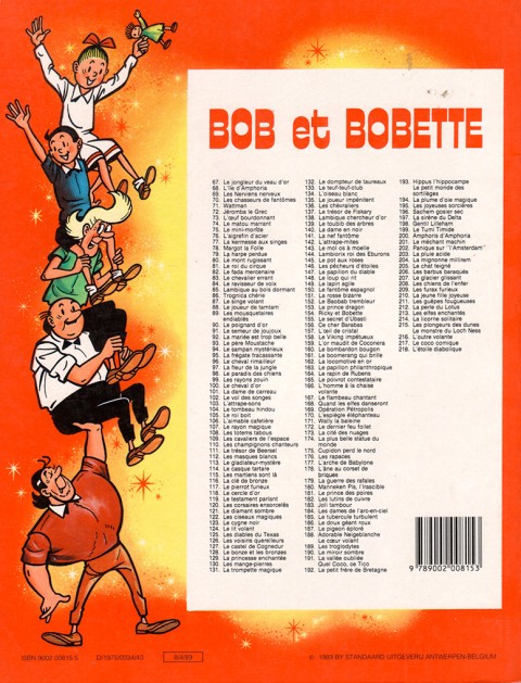 Verso de l'album Bob et Bobette Tome 154 Ricky et Bobette