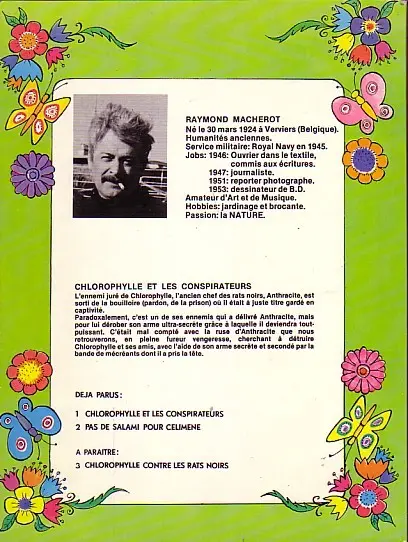 Verso de l'album Chlorophylle Tome 1 Chlorophylle et les conspirateurs