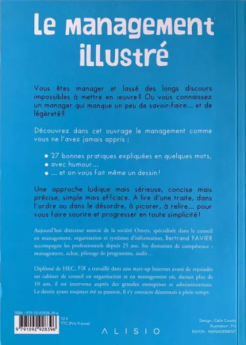 Verso de l'album Le management illustré Petites leçons ludiques à l'usage des managers qui veulent s'améliorer