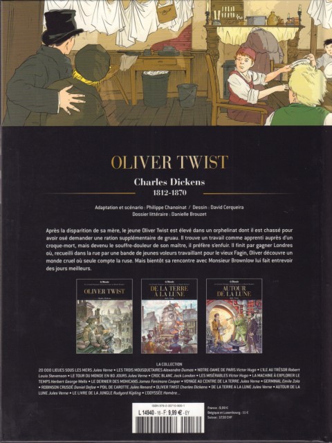 Verso de l'album Les Grands Classiques de la littérature en bande dessinée Tome 15 Oliver Twist