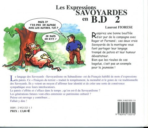 Verso de l'album Chroniques savoyardes 2 Les Expressions savoyardes en B.D. 2