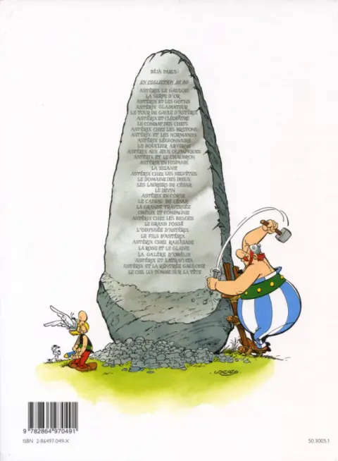 Verso de l'album Astérix L'Album du film Le Coup du menhir