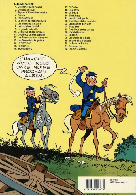 Verso de l'album Les Tuniques Bleues Tome 10 Des bleus et des tuniques
