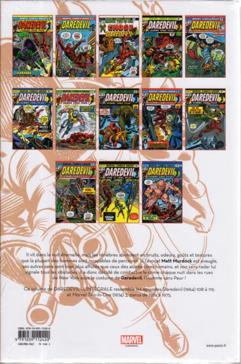 Verso de l'album Daredevil - L'Intégrale Tome 10 1974-1975