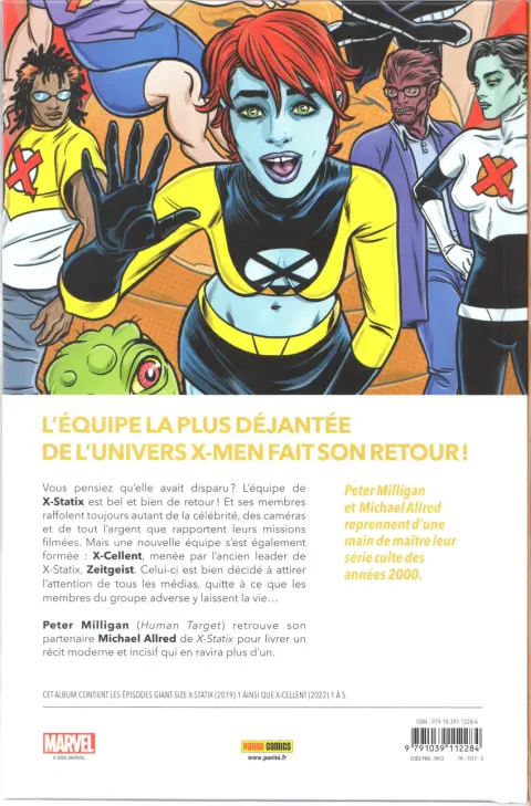 Verso de l'album X-Cellent 1 Nouveau sang, nouveau monde