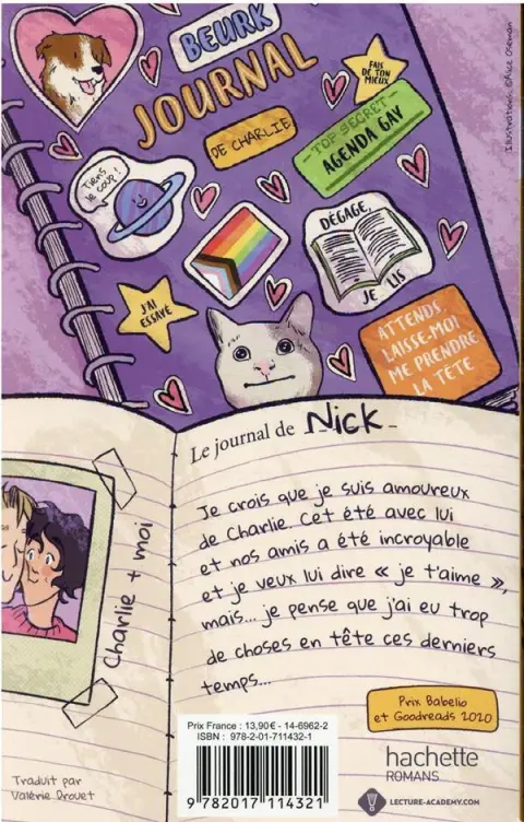 Verso de l'album Heartstopper Tome 4 Choses sérieuses