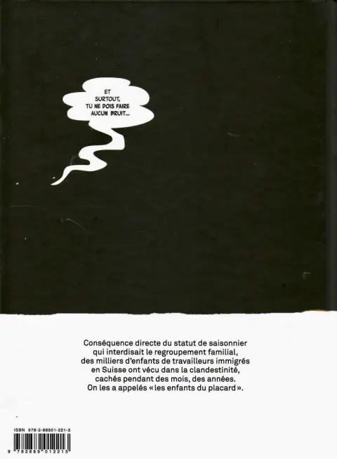 Verso de l'album Céleste, l'enfant du placard